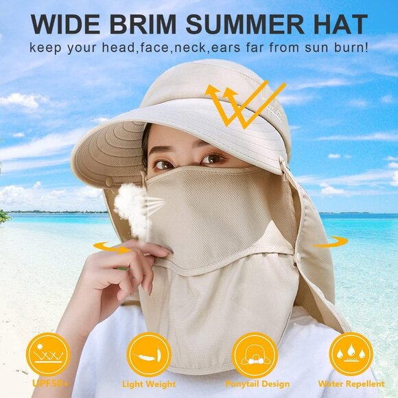 Outdoor bicycling climbing detachable sunshade sunhat ultraviolet-proof 1 Hat - Picture 2 of 16